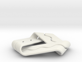 Mobius Strip with Sinusoid Channel in White Natural Versatile Plastic