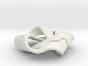 Mobius Strip w/ Sinusoid Channel & Ridge - Rounder in White Natural Versatile Plastic
