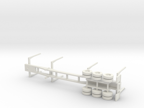 NEW!! 1:160/N-Scale US 3-Axle Log Trailer in White Natural Versatile Plastic