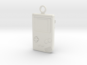 Classic Hand Held Console Keychain - Top Shell in White Natural Versatile Plastic