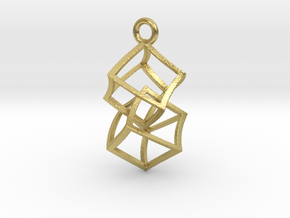 Twisted Cubes in Natural Brass (Interlocking Parts)