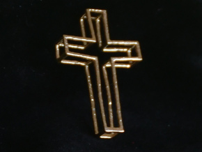 Twisted Cross in Natural Brass