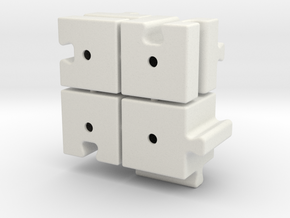 Cube slider (with sprues) set B in White Natural Versatile Plastic