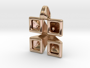 Cubist flowers in 9K Rose Gold 
