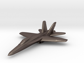 F18e Jet Aircraft  - Monopoly Metal Model in Polished Bronzed Silver Steel