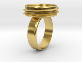Big Capsule Ring (Body) in Polished Brass