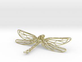 Dragonfly b in 18k Gold Plated Brass