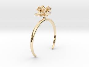 Bracelet with three small flowers of the Choisya in 14k Gold Plated Brass: Medium