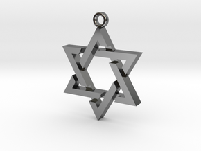 28mm wide Star of David Sharp in Fine Detail Polished Silver
