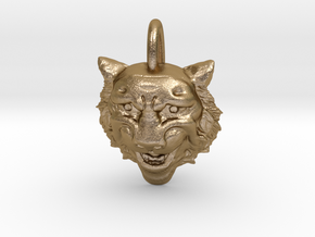 Leopard's head for pendant in Polished Gold Steel