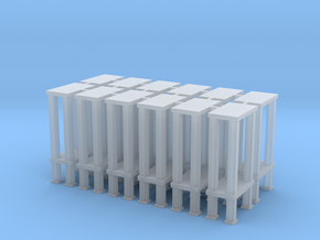 4mm Scale Rolling Stock body stands (set of 12) in Clear Ultra Fine Detail Plastic