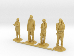 O Scale Standing People 4 in Tan Fine Detail Plastic