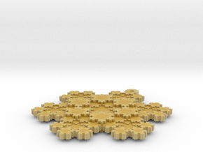 Koch Snowflake - 1 in Tan Fine Detail Plastic