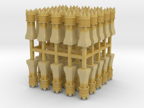 50x 2mm Scale Macunian Maji chimney pots in Tan Fine Detail Plastic