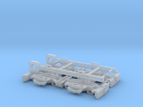 VEVEY Rollbock H0e, 4 Stück mit 2 Kuppelstangen in Clear Ultra Fine Detail Plastic