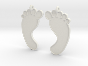Barefoot Earrings in White Natural Versatile Plastic