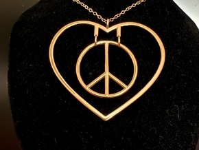 Peace in Heart Interlocking Pendant in Polished Bronze (Interlocking Parts)