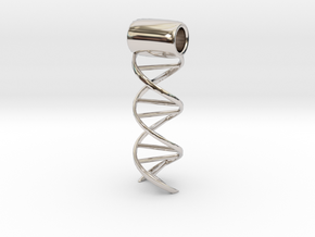 DNA Helix Charm in Rhodium Plated Brass