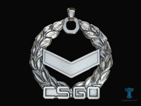 CS:GO - Silver 1 Pendant in Polished Silver