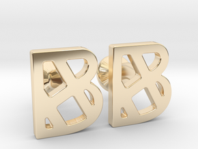 Custom Monogram Cufflinks in 14k Gold Plated Brass