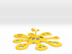 Shower Drain Cover_Alien.v2 in Yellow Processed Versatile Plastic