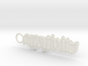 CREATIVITY ambigram keychain  in White Processed Versatile Plastic