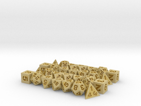 4x Tiny Polyhedral Dice Set, V4 (1.25x Scale) in Tan Fine Detail Plastic