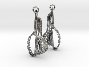 Voronoi Cascade Drop Earrings in Antique Silver