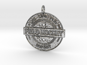 Live.Love.Play Field Hockey Pendant in Natural Silver