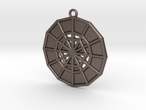 Restoration Emblem 12 Medallion (Sacred Geometry) in Polished Bronzed-Silver Steel