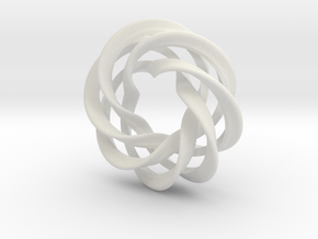 4 strand mobius spiral NO ball in White Natural Versatile Plastic