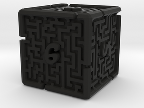 6 Sided Maze Die V2 in Black Natural Versatile Plastic