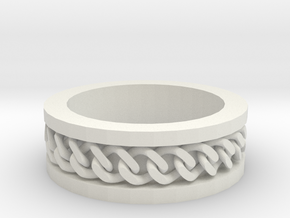 Flat Chain Ring in White Natural Versatile Plastic