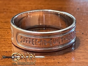 Engraved Fathers Sword Ring in Polished Silver: 10 / 61.5