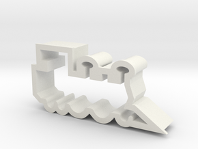 Train Engine Cookie Cutter Side View in White Natural Versatile Plastic