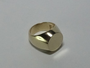 Simple Signet Ring in Natural Brass