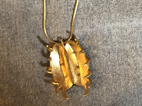 Venus Flytrap Necklace Pendant in Natural Brass