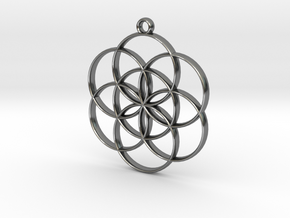Seed of Life Pendant in Polished Silver