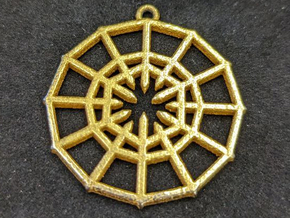 Rejection Emblem 01 Medallion (Sacred Geometry) in Polished Gold Steel