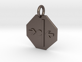 Pendant Newton's Third Law B in Polished Bronzed-Silver Steel