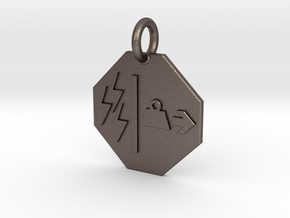 Pendant Mass Energy Equivalence B in Polished Bronzed-Silver Steel