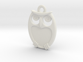 small owl pendant in White Natural Versatile Plastic