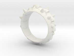 Armor Ring 01 (with the hole which sets the stone) in White Natural Versatile Plastic