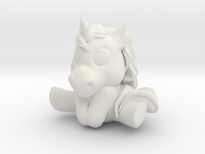 Baby Unicorn in White Natural Versatile Plastic