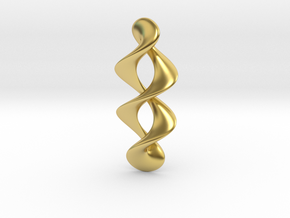 Spiral Pendant V1 in Polished Brass