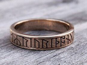 Kingmoor Runic Ring (Greymoor Hill Ring) in Polished Bronze: 10 / 61.5