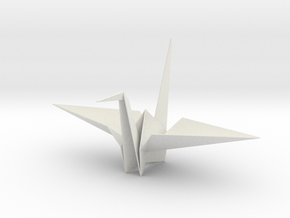 Fold Origami Crane 3D in White Natural Versatile Plastic