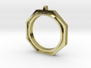 Oct Ring Pendant in 18k Gold Plated Brass