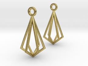 Cage Earring in Natural Brass