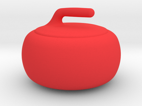 Curling Stone - Flat Bottom 2" Dia in Red Processed Versatile Plastic